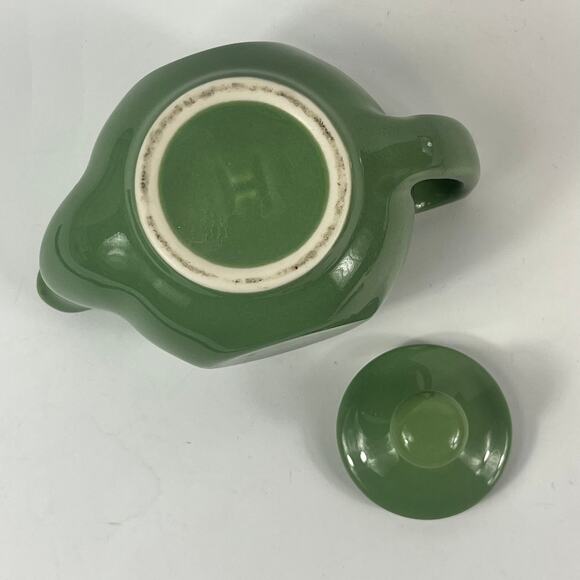 Green Teapot 6" Avocado Olive MCM Mid Century Retro Art Deco - Picture 6 of 12